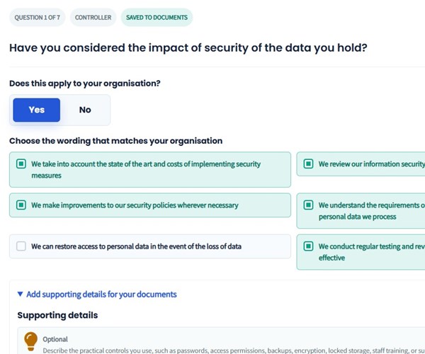 Generated GDPR document